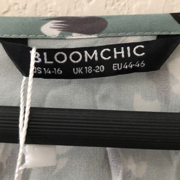 BloomChic grayish/green Sleeveless Abstract  Midi Dress 18-20 w/pockets NWT - Picture 7 of 10